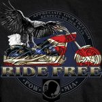 Hot Leathers GMS1115 Men’s ‘Flag Bike Biker’ Black T-Shirt - Image 2