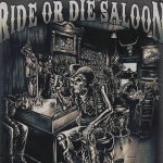 Hot Leathers GMS1126 Men’s ‘Ride or Die Saloon’ Charcoal T-Shirt - Image 3