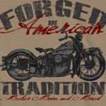 Hot Leathers GMS1183 Men’s ‘Forged in American Tradition’ Khaki  T-Shirt - Image 2