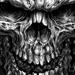 Hot Leathers GMS1237 Men’s ‘Shredder Skull Jumbo Print’ Black T-Shirt - Image 3