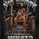 Hot Leathers GMS1337 Men’s ‘Coming For My What?’ Black T-Shirt - Image 2