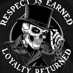 Hot Leathers GMS1347 Men’s ‘Respect Top Hat’ Black T-Shirt - Image 2