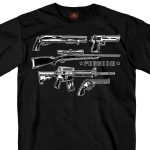 Hot Leathers GMS1409 Men’s ‘Freedom Guns’ Short Sleeve Black T-Shirt