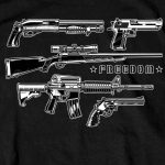 Hot Leathers GMS1409 Men’s ‘Freedom Guns’ Short Sleeve Black T-Shirt - Image 2