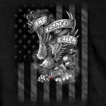 Hot Leathers GMS1422 Men’s ‘Let Freedom Ride Eagle’ Short Sleeve Black T-Shirt - Image 2