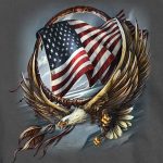 Hot Leathers GMS1427 Men’s ‘Hoop Eagle’ Short Sleeve Charcoal T-Shirt - Image 2