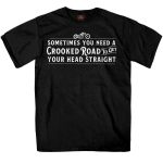 Hot Leathers GMS1438 Men’s ‘Crooked Road’ Short Sleeve Black T-Shirt
