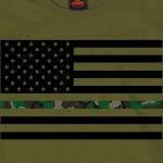 Hot Leathers GMS1444 Mens Thin Line Camo USA Flag Military Green T-Shirt - Image 2
