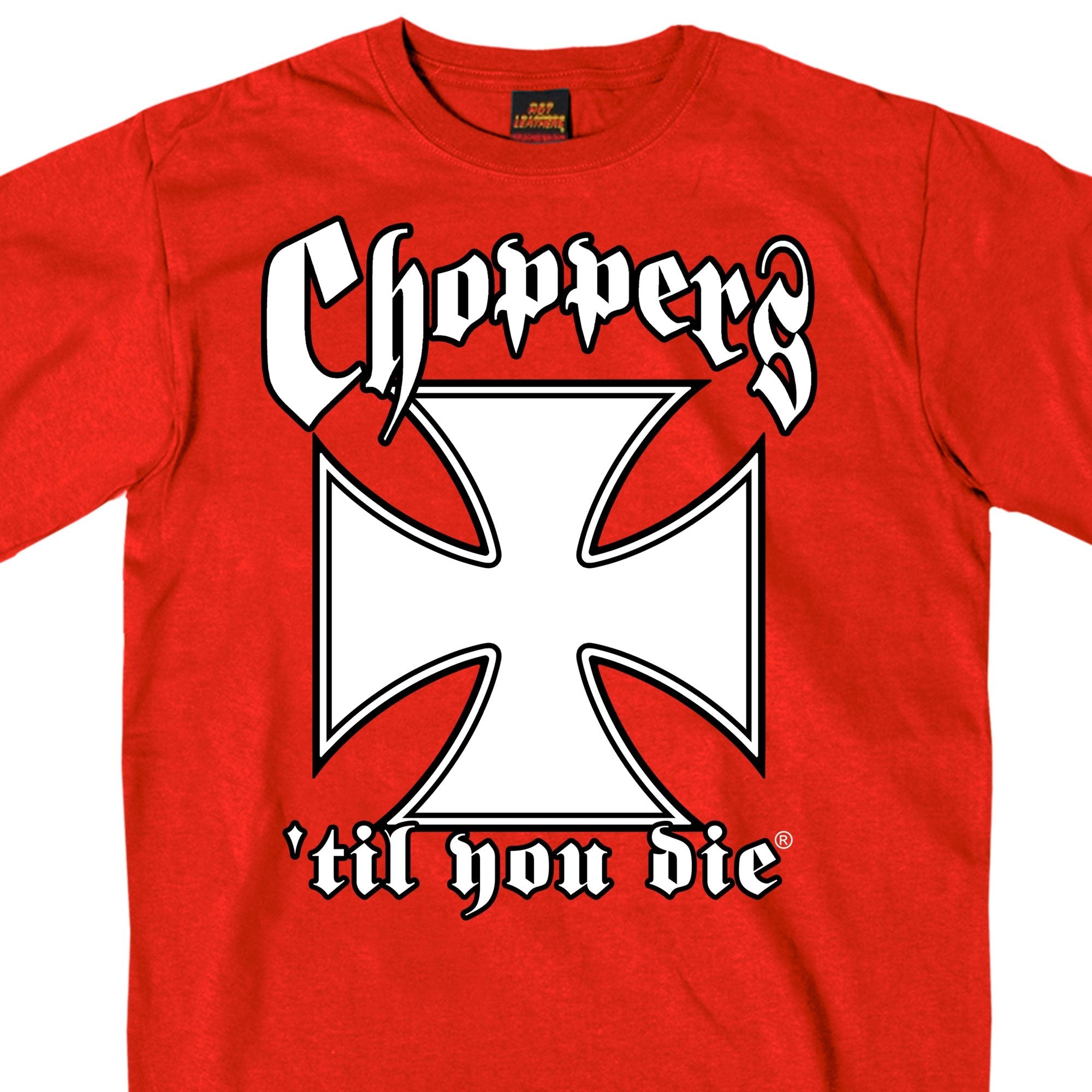 Hot Leathers GMS1456 Mens Classic Chopper’s ‘Til You Die Classic Red T-shirt