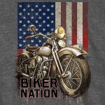 Hot Leathers GMS1462 Mens Classic Cycle Flag Charcoal Heather Gray T-Shirt - Image 2