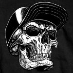 Hot Leathers GMS1465 Men’s Black ‘Snapback Skull’ T-Shirt - Image 2
