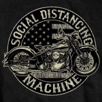 Hot Leathers GMS1475 Men’s Social Distancing Machine Black Short Sleeve T-Shirt - Image 2