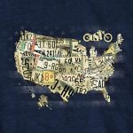 Hot Leathers GMS1481 Men’s Short Sleeve USA Map Heather Navy T-Shirt - Image 2