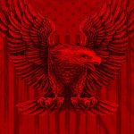 Hot Leathers GMS1482 Men’s Short Sleeve Upwing Eagle Red Cardinal T-Shirt - Image 2