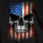 Hot Leathers GMS1483 Men’s Short Sleeve Patriotic Skull Black T-Shirt - Image 2