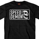 Hot Leathers GMS1487 Men’s Short Sleeve Speed Demon Skull Black T-Shirt