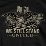 Hot Leathers GMS1493 Men’s Black ‘9-11 United We Stand Eagle’ T-Shirt - Image 2