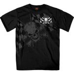 Hot Leathers Men’s Checkered Flag Skull T-Shirt GMS1497