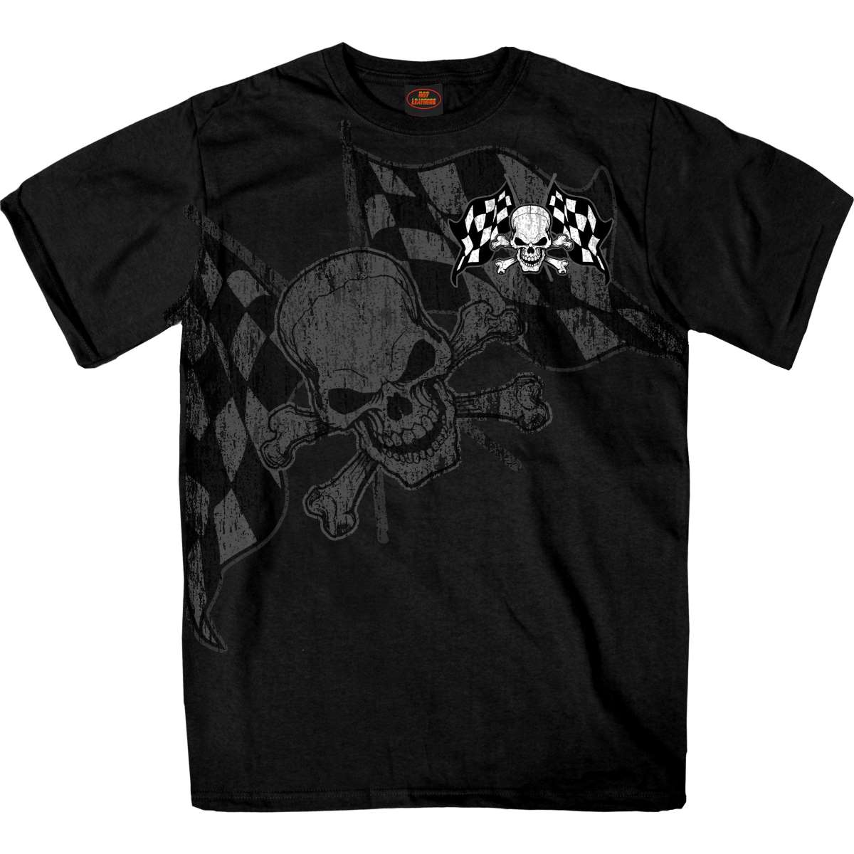 Hot Leathers Men’s Checkered Flag Skull T-Shirt GMS1497