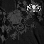 Hot Leathers Men’s Checkered Flag Skull T-Shirt GMS1497 - Image 2