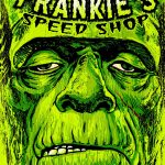 Hot Leathers GMS1509 Men’s Safety Green Frankie’s Speed Shop Jumbo Print T-Shirt - Image 2