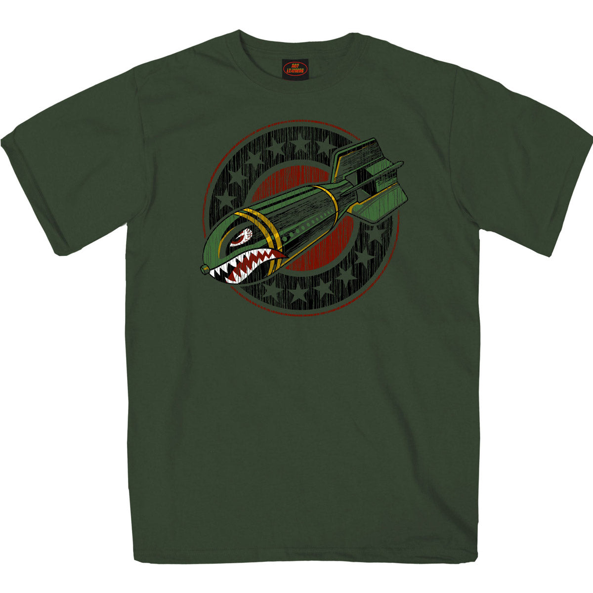 Hot Leathers GMS1512 Men’s Military Green Short Sleeve Shark Bomb T-Shirt