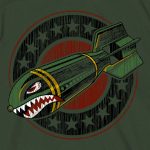 Hot Leathers GMS1512 Men’s Military Green Short Sleeve Shark Bomb T-Shirt - Image 2