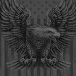 Hot Leathers GMS1524 Men’s Charcoal Short Sleeved Up-Wing Eagle T-Shirt - Image 2