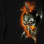 Hot Leathers GMS2068 Men’s ‘Electric Skull’ Long Sleeve Black Shirt - Image 3