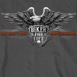 Hot Leathers GMS2295 Men’s ‘Brotherhood Eagle’ Long Sleeve Charcoal Shirt - Image 3