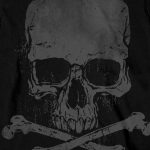 Hot Leathers GMS2305 Men’s ‘Jumbo Print Skull and Cross Bones Long Sleeve Black Shirt - Image 2