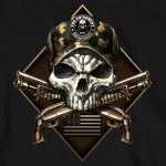 Hot Leathers GMS2415 Men’s ‘2nd Amendment Camo Skull’ Long Sleeve Black T-Shirt - Image 2