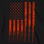 Hot Leathers GMS2430 Men’s ‘Flag Bullets’ Long Sleeve Black T-Shirt - Image 2