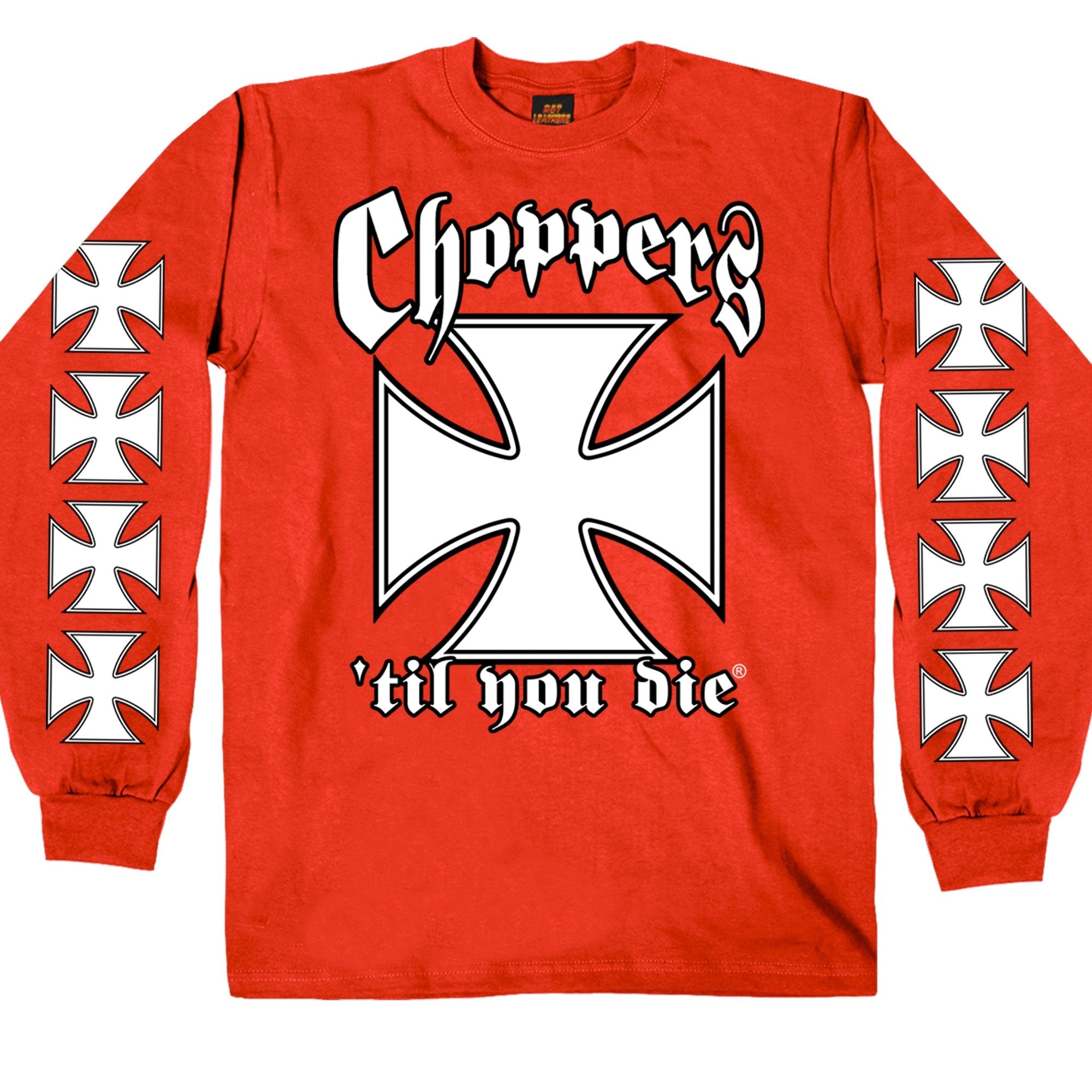Hot Leathers GMS2456 Mens Classic Choppers ‘Til You Die Red Long Sleeve Shirt