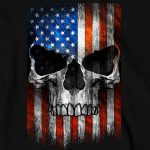 Hot Leathers GMS2483 Men’s Long Sleeve Patriot Skull Black Shirt - Image 2