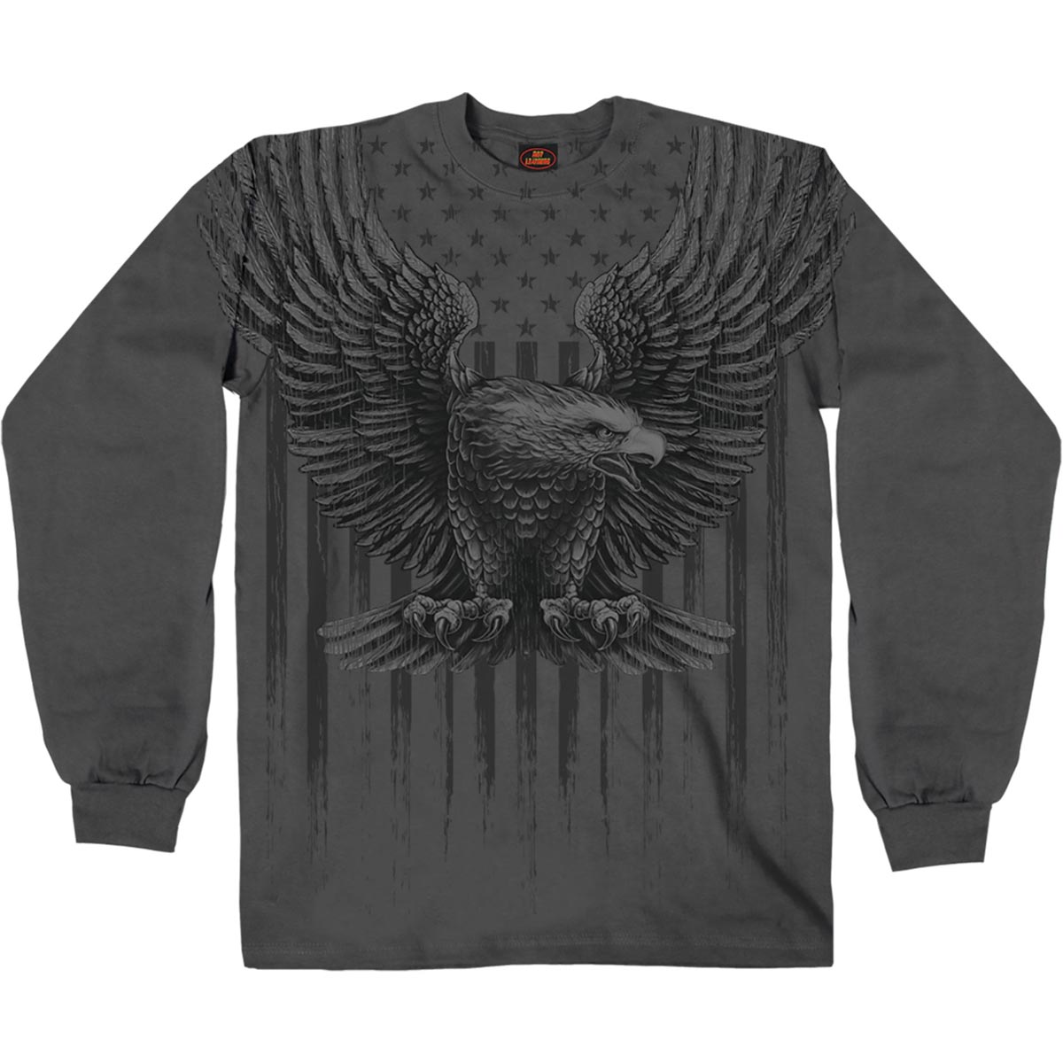 Hot Leathers GMS2524 Men’s Charcoal Up-Wing Eagle Long Sleeve T-Shirt