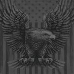 Hot Leathers GMS2524 Men’s Charcoal Up-Wing Eagle Long Sleeve T-Shirt - Image 2