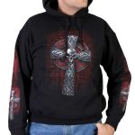 Hot Leathers GMS4022 Men’s ‘Celtic Cross Pocket’ Black Hoodie - Image 3