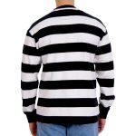 Hot Leathers GMS6001 Men’s Black and White Striped Long Sleeve Shirt - Image 2