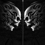 Hot Leathers GMZ4105 Men’s ‘Head Butt Skulls’ Black Hoodie with Zipper Closure - Image 2