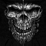 Hot Leathers GMZ4237 Men’s ‘Shredder Skull’ Black Hoodie with Zipper Closure - Image 3