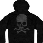 Hot Leathers GMZ4305 Men’s ‘Skull and Crossbones’ Black Hoodie with Zipper Closure - Image 4