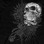 Hot Leathers GMZ4356 Men’s ‘Sweet Demise’ Black Hoodie with Zipper Closure - Image 2