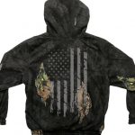 Mossy Oak and Hot Leathers GMZ4470 Mens Limited Edition Mashup Flag Eclipse Camo Zip Up Hoodie Sweatshirt - Image 3