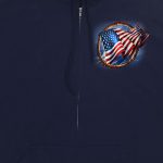 Hot Leathers GMZ4488 Men’s Hoop Eagle Zip Up Navy Hoodie Sweatshirt - Image 3