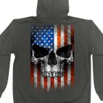 Hot Leathers GMZ4489 Men’s Patriotic Skull Charcoal Zip Up Hoodie Sweatshirt - Image 2
