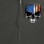 Hot Leathers GMZ4489 Men’s Patriotic Skull Charcoal Zip Up Hoodie Sweatshirt - Image 3