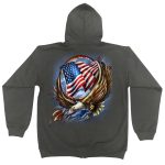 Hot Leathers GMZ4532 Men’s Charcoal ‘Hoop Eagle Hoodie’ - Image 3