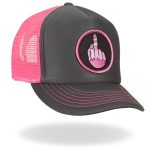 Hot Leathers GSH1001 Middle Finger Grey and Pink Trucker Hat - Image 6