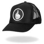 Hot Leathers GSH1004 Middle Finger Black Trucker Hat - Image 4
